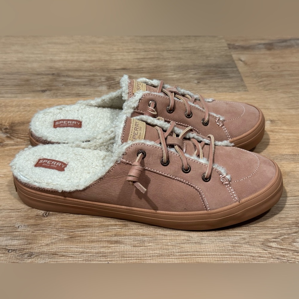 NEW Sperry Crest Mule Faux Fur Lined Sneaker Rose Size 10